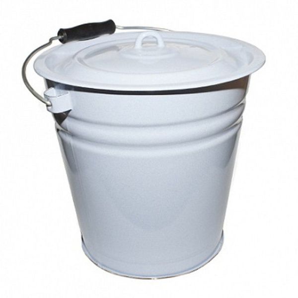 Ведро 12л эмаль с крышкой без рисунка титановый рябчик С-1224рб (4)