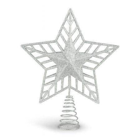 Верхушка на елку ЗВЕЗДА 24*20см металл серебро OSAD24-191/JC-16385 (102)