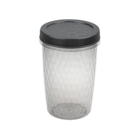 Емкость для сыпучих продуктов 700мл пластик РОЛЛ графитовый (24)