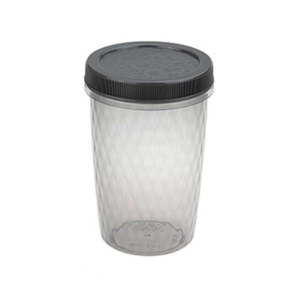 Емкость для сыпучих продуктов 700мл пластик РОЛЛ графитовый (24)