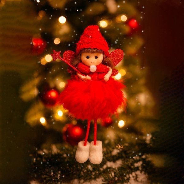 Игрушка новогодняя на елку ФЕЯ 20*9*7см красная JC-16779 (240)