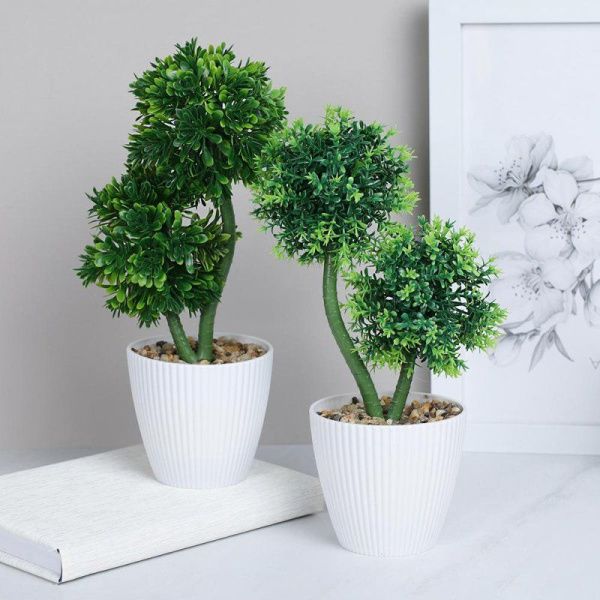 Цветы искусственные в горшке Самшит 28см пластик 9090-9 (12/72)