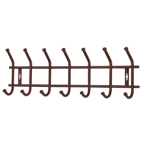 Вешалка 7 крючков настенная 665*192*80мм металл ВНТ7М медный антик (5)