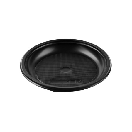 Тарелка одноразовая 165мм полистирол черная (100/2000)