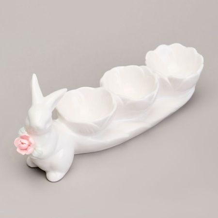 Подставка для яиц (на 3шт) 20,3*5*8,5см фарфор (56)