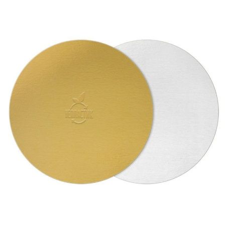 Подложка для торта усиленная картон 32см, толщ. 3,2мм золото/жемчуг, в коробке (60)