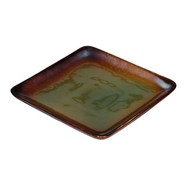 Тарелка мелкая 27*27см фарфор VERDE сине-зеленый обеденная квадрат [HL497030] (6)