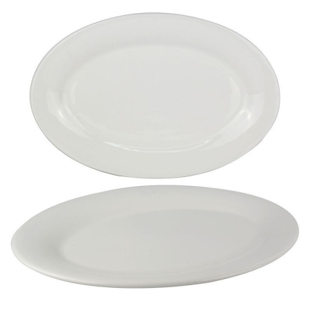 Блюдо 35,5см фарфор БЕЛЫЙ КЛАССИК овальное XL01/JC-9779 (20)