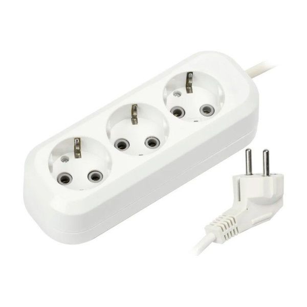 Удлинитель с заземлением 3 гнезда 5м 16А/3,5кВт ПВС3х1,0  Smartbuy SBE-16-3-05-Z (40)
