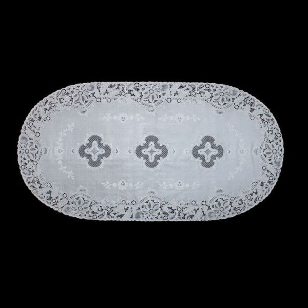 Салфетка сервировочная 17*33 (43*83см) ПВХ ОВАЛ 1005 белая (6/120)