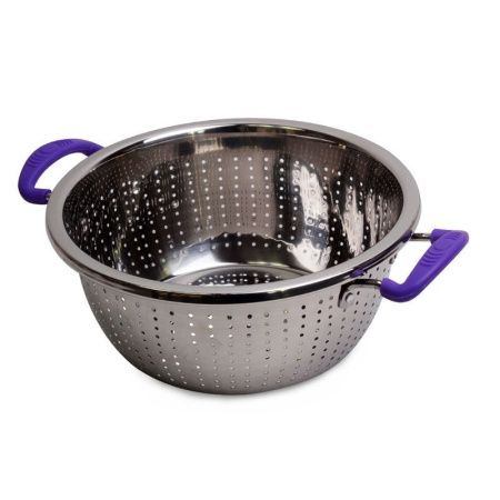 Дуршлаг 26см нерж.сталь с 2-мя силикон.ручками зеленый, красный, фиолетовый арт. 4359 (40)