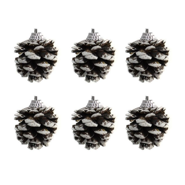 Игрушки новогодние на елку ШИШКИ набор 6шт d4см А-221/JC-14572 (288)