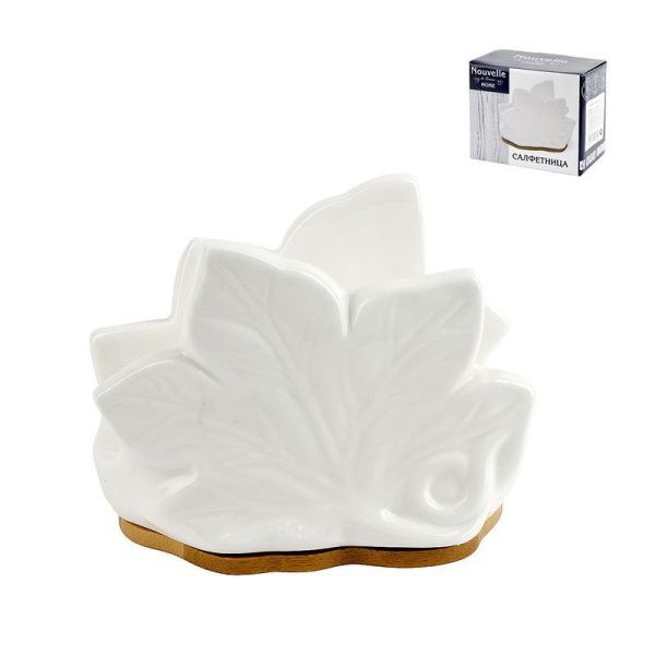 Салфетница 12*7*9,5см фарфор Naturel подар.уп. (36)