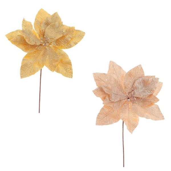 Украшение новогоднее Цветок пуансеттия 30*30*39см, 2 вида