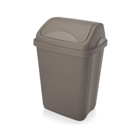 Контейнер для мусора 10л 255*205*375мм пластик Ultra серо-коричневый с подвижной крышкой (24)