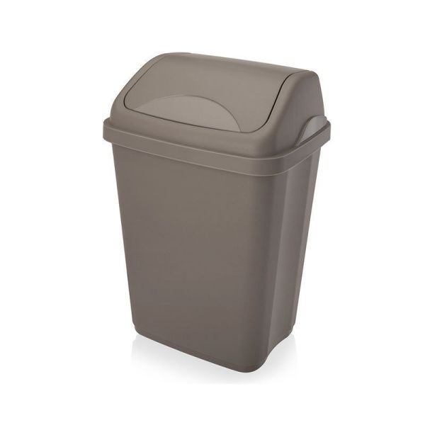 Контейнер для мусора 10л 255*205*375мм пластик Ultra серо-коричневый с подвижной крышкой (24)