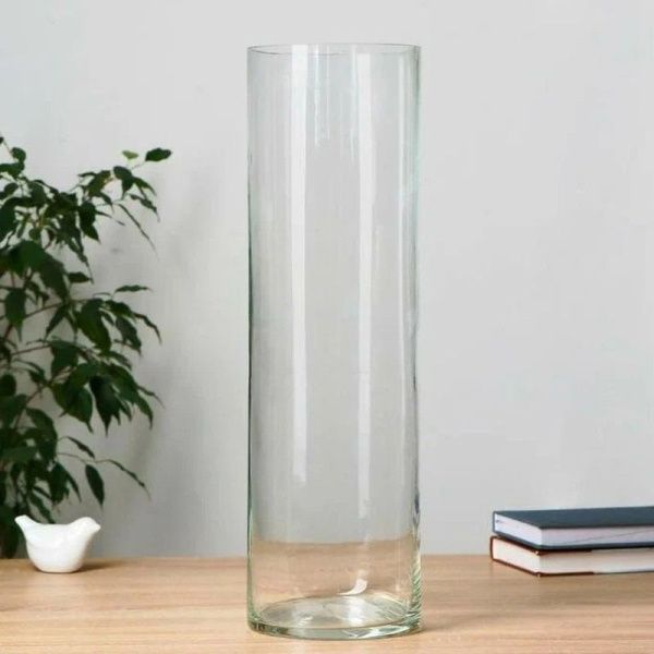Ваза для цветов 50см стекло ТРУБКА 7,5л (4)