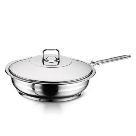 Сковорода 28см h8см 4,5л нерж.сталь Anett мет.крышка 3TVCLK0028001 (4)