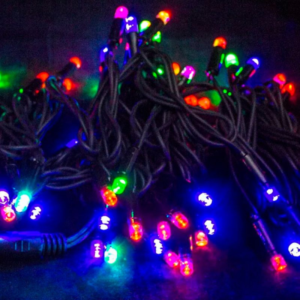 Гирлянда эл. 9,2м 100LED разноцветная, черный провод JC-16575 (100)