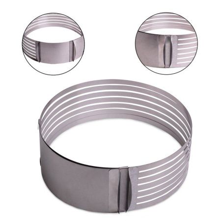 Форма-слайсер регулируемая 15*22 см нерж.сталь с отверстием для нарезки и ножом (7788)