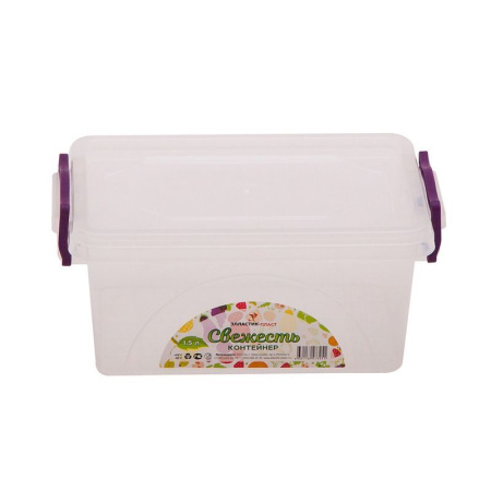 Контейнер пищевой 1,5л 21,5*14,8*9,5см пластик мультибокс СВЕЖЕСТЬ прозрачный (60)