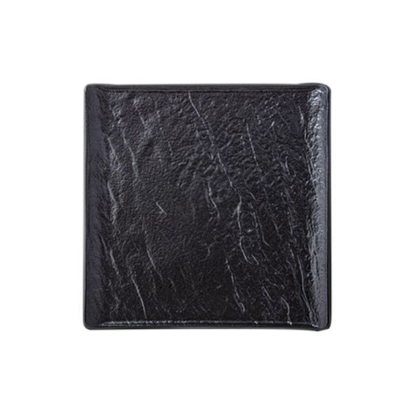 Тарелка мелкая 17*17см фарфор Slatestone черный квадратная WL-661105/A (6/48)