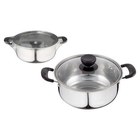 Кастрюля 1,25л нерж.сталь PROMO низкая со стекл.крышкой (8)