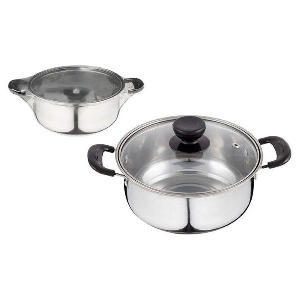 Кастрюля 1,25л нерж.сталь PROMO низкая со стекл.крышкой (8)