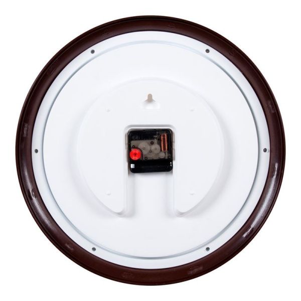 Часы настенные 35см пластик РУБИН Классика коричневые (10)