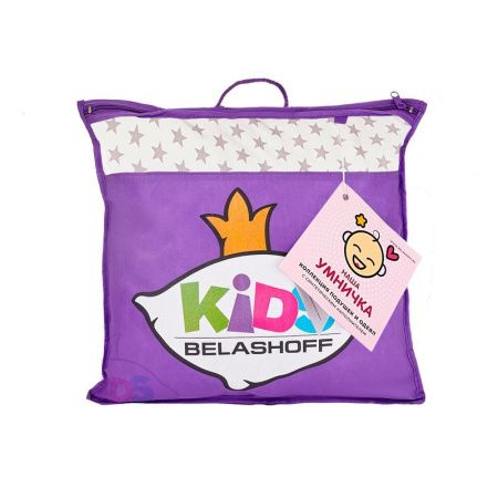 Подушка детская 40*40 Наша умничка заменитель лебяжьего пуха/сатин 100%хлопок, в сумке (2022)