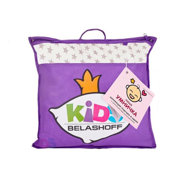 Подушка детская 40*40 Наша умничка заменитель лебяжьего пуха/сатин 100%хлопок, в сумке (2022)