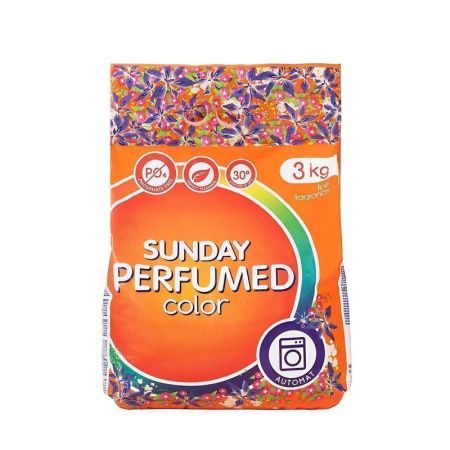 Порошок стиральный 3кг SUNDAY парфюмир. для цветного белья автомат (5)