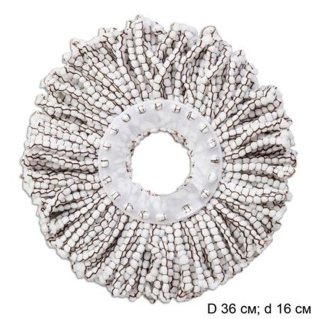 Насадка для швабры веревочная микрофибра для комплекта МОП с центрифугой D36см d16см T-02 (300)