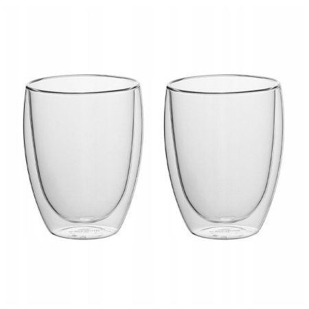 Стаканы с двойными стенками набор 2шт 350мл стекло (24)