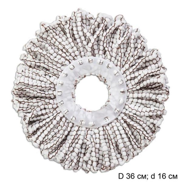 Насадка для швабры веревочная микрофибра для комплекта МОП с центрифугой D36см d16см T-02 (300)