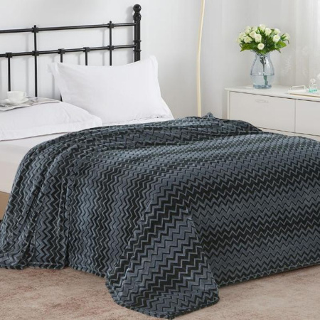 Плед 150*200 велсофт набивной 300 гр, рис. 002-VLN, Sonnet