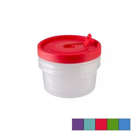Контейнер пищевой набор 3пр пластик СМАЙЛ круглый с клапаном 800мл 150*150*110мм (48)