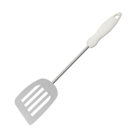 Лопатка кулинарная 36*8*1,5см хром ПОРТО с белой пласт.ручкой AN50-23 (6/144)