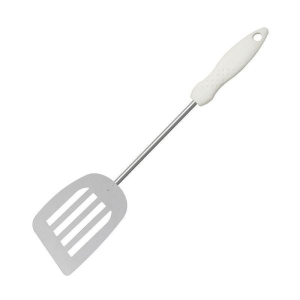 Лопатка кулинарная 36*8*1,5см хром ПОРТО с белой пласт.ручкой AN50-23 (6/144)