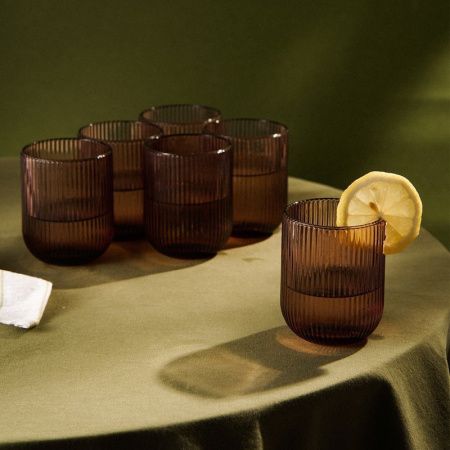 Стаканы набор 6шт 260мл стекло МОДЕРН розовый 7,5*9,5см