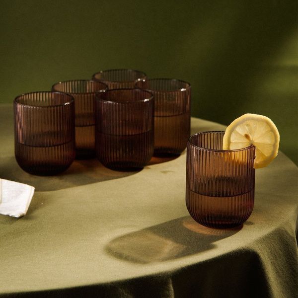 Стаканы набор 6шт 260мл стекло МОДЕРН розовый 7,5*9,5см