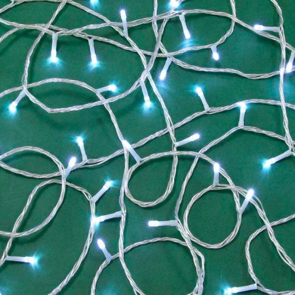 Гирлянда эл. вьюн улич, 20м, 160LED, белый, 8 реж, ПВХ проз, коннект, IP54, 220В (24В)