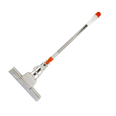 Швабра с отжимом металл , двойной ролик 38см, телескопическая ручка 115см 0804-38cm/JC-13925 (28)