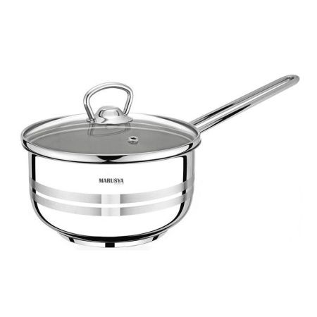 Ковш 1,7л нерж.сталь МОДЕРН со стекл.крышкой 16*9см (6)