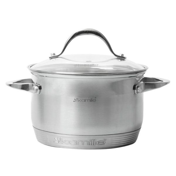 Кастрюля 2,1л нерж.сталь стекл.крышка 16см, 7-слойное дно, арт. 4717S  (8)