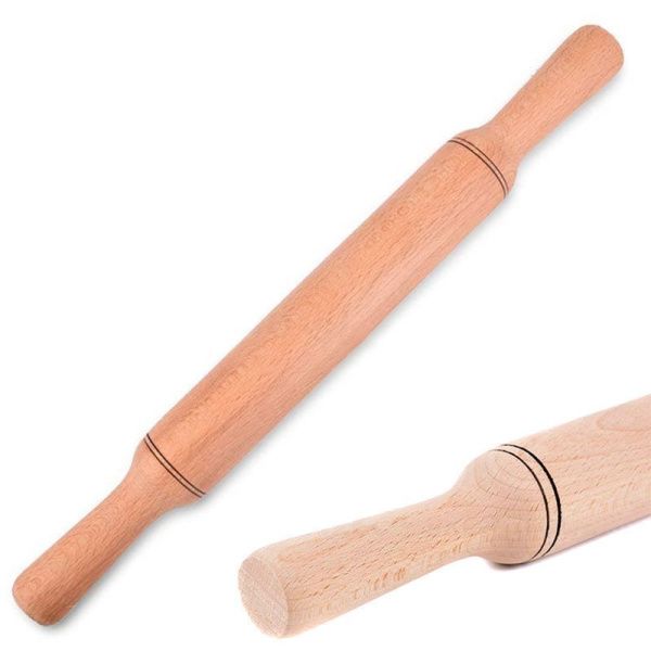 Скалка 43см бук ХОЗЯЮШКА большая арт.40-3 (48)