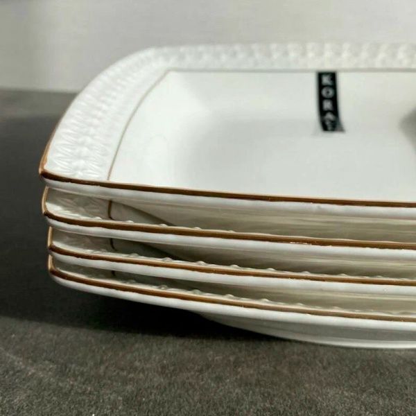 Тарелка глубокая 1130мл 23см керамика СНЕЖНАЯ КОРОЛЕВА квадрат S223723-A (6/24)