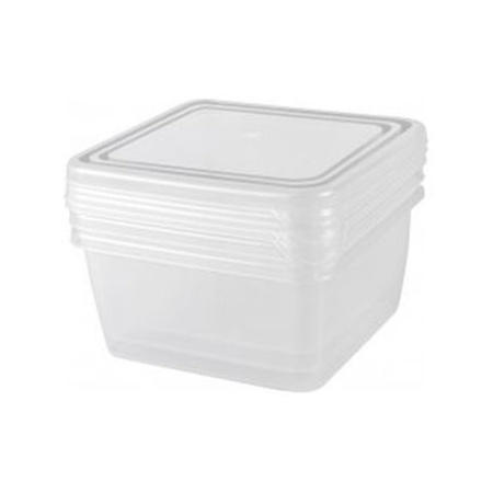 Контейнер для заморозки 3шт 450мл пластик Frozen квадр. 115*115*85мм бесцветный (21)