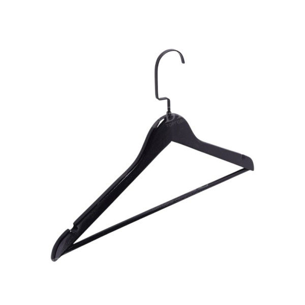 Вешалка-плечики дерево 45см черная, цвет крючка черная 302(Ч) (120)