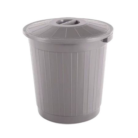 Бак 70л пластик с крышкой серый (5)